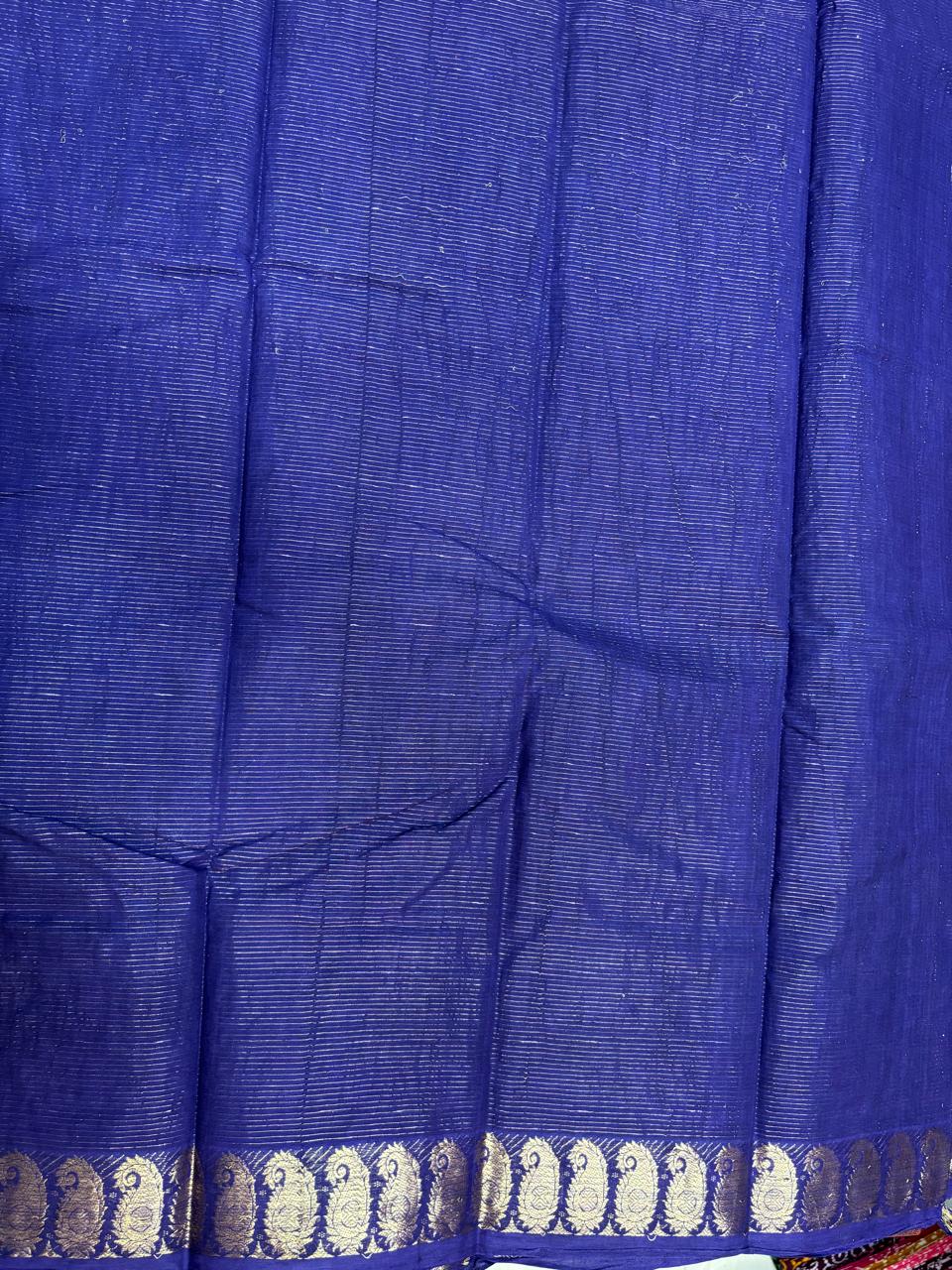 Handloom Saree with Threaded jari design - Blue