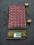 Handknot Saree with Kaikattu Design - Violet